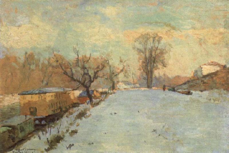 Albert Lebourg Road on the Banks of the Seine at Neuilly in Winter china oil painting image